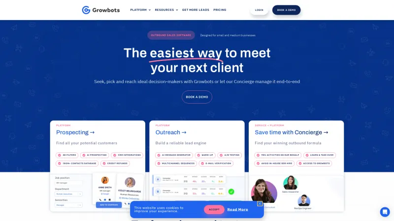 Homepage of Growbots