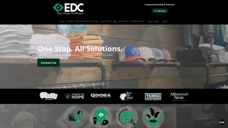 Homepage of EDC Promotional Products