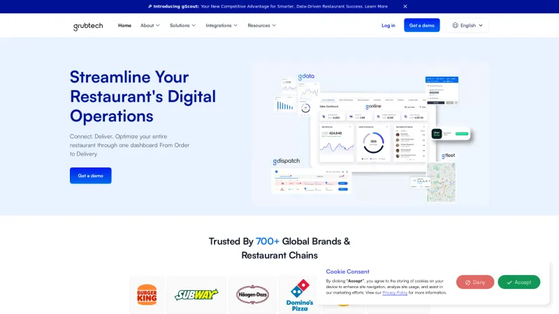 Homepage of Grubtech