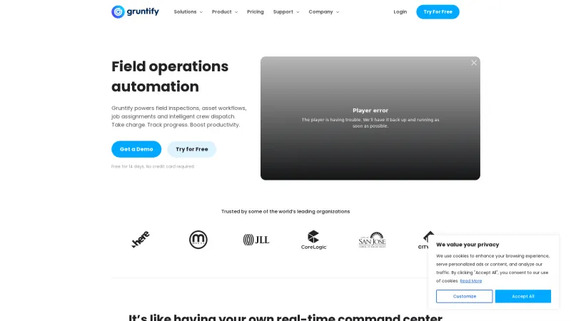 Homepage of Gruntify