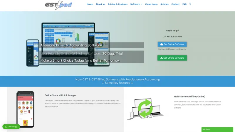 Homepage of GSTpad