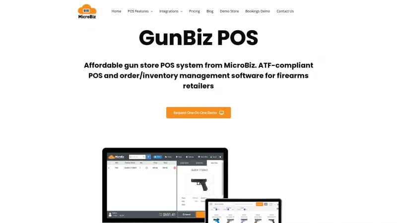 Homepage of GunBiz POS