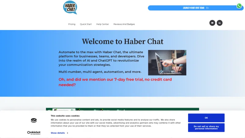 Homepage of Haber Chat