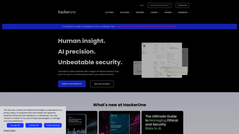 Homepage of HackerOne