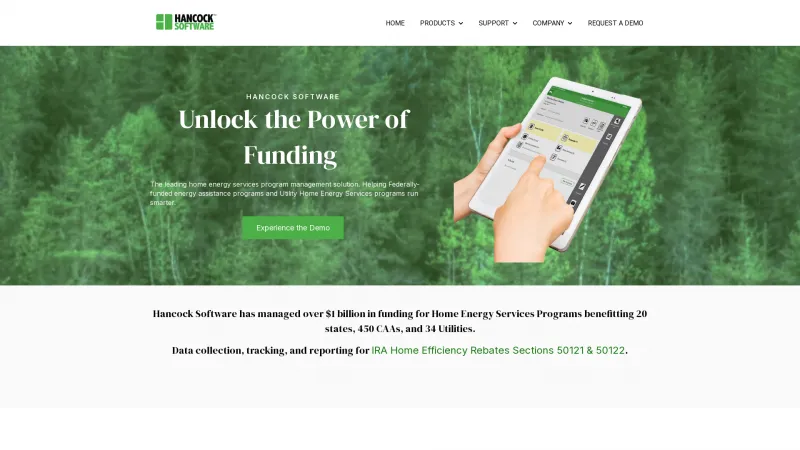 Homepage of Hancock Energy Efficiency Cloud