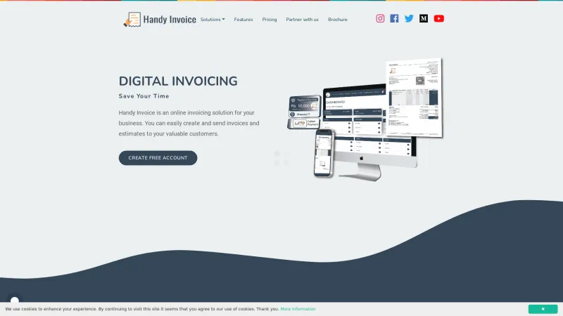 Homepage of Handy Invoice