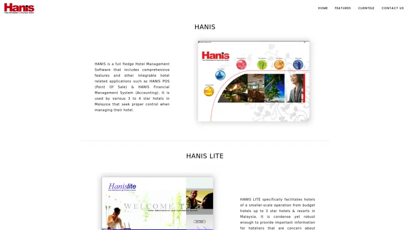 Homepage of HANIS