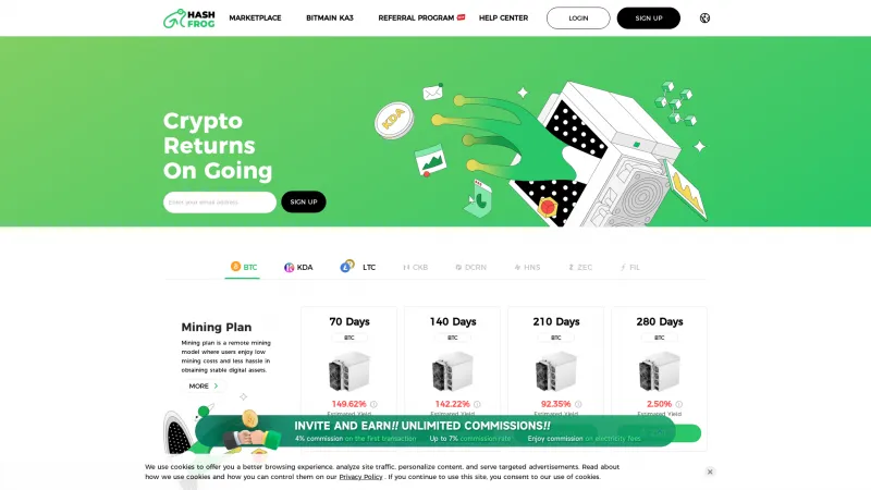 Homepage of HashFrog