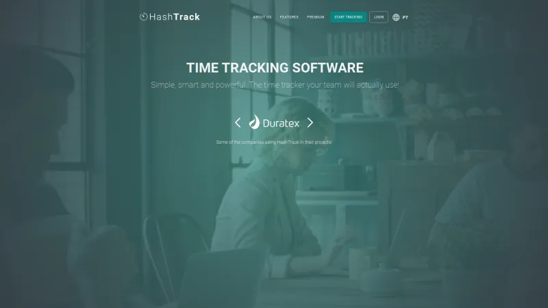 Homepage of HashTrack