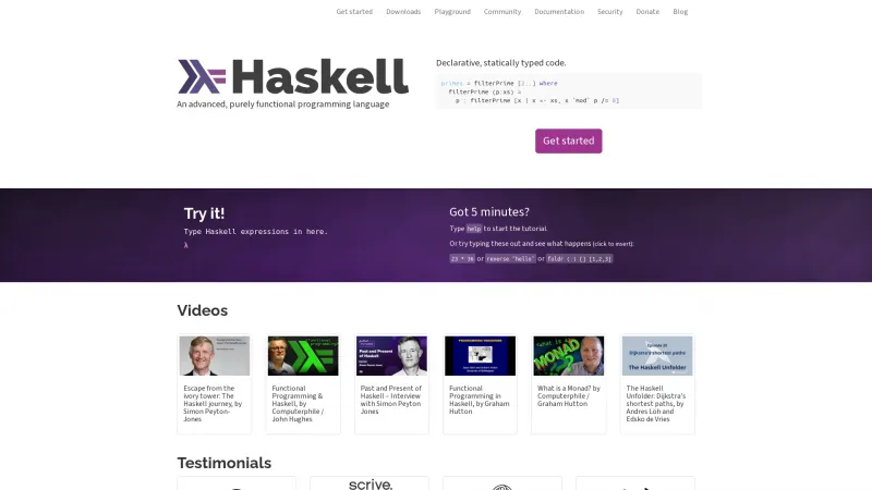 Homepage of Haskell