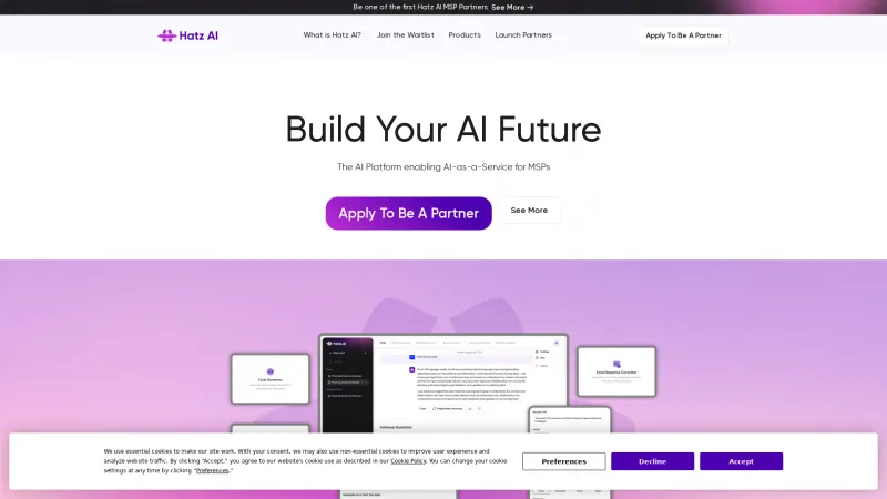 Homepage of Hatz AI