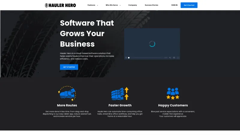 Homepage of Hauler Hero