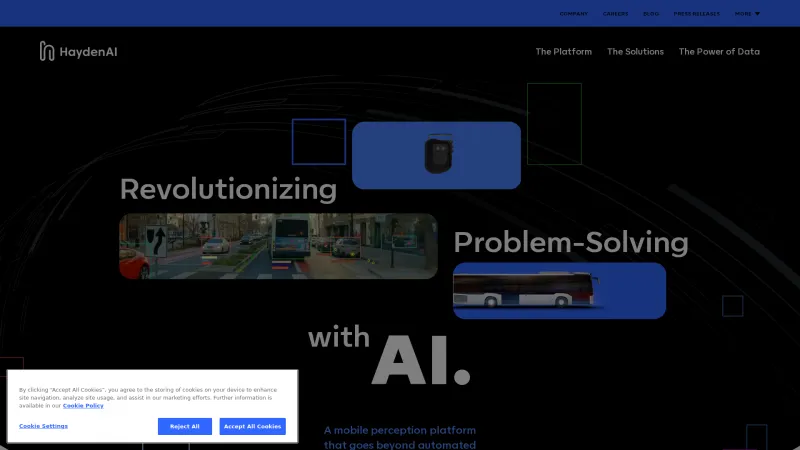 Homepage of Hayden AI