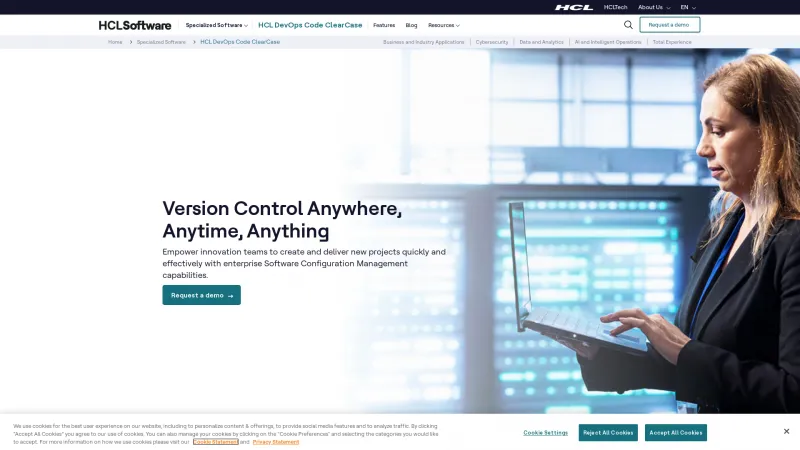 Homepage of HCL VersionVault