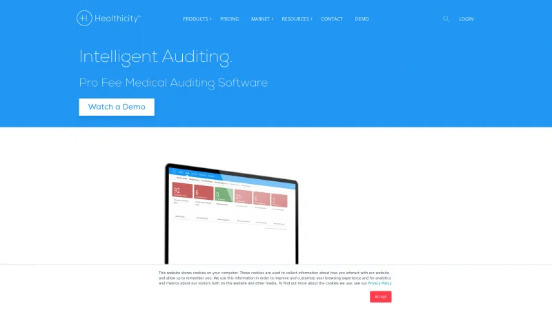 Homepage of Healthicity Audit Manager