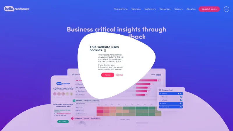 Homepage of Hello Customer