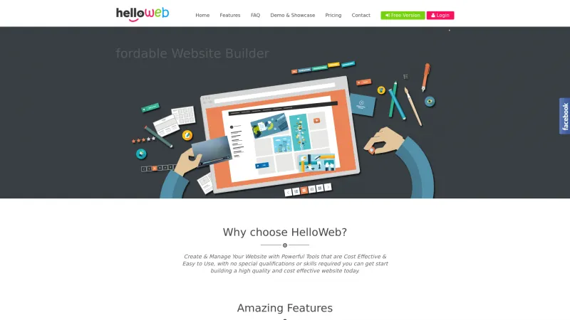 Homepage of HelloWeb