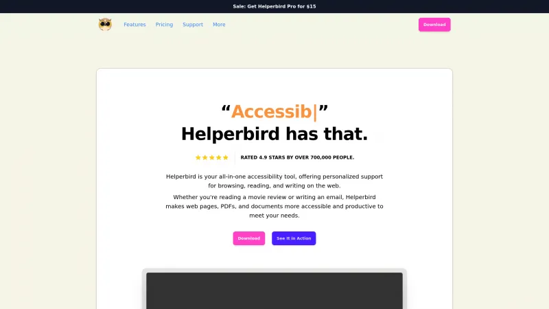 Homepage of Helperbird