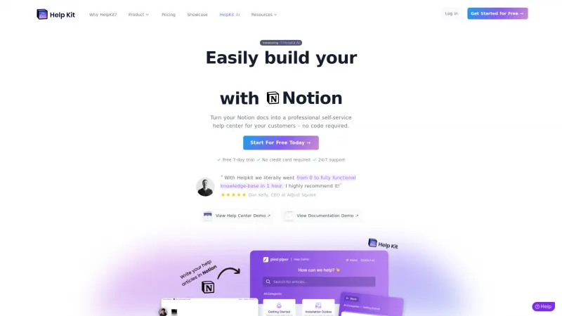 Homepage of HelpKit