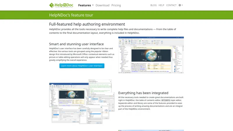 Homepage of HelpNDoc