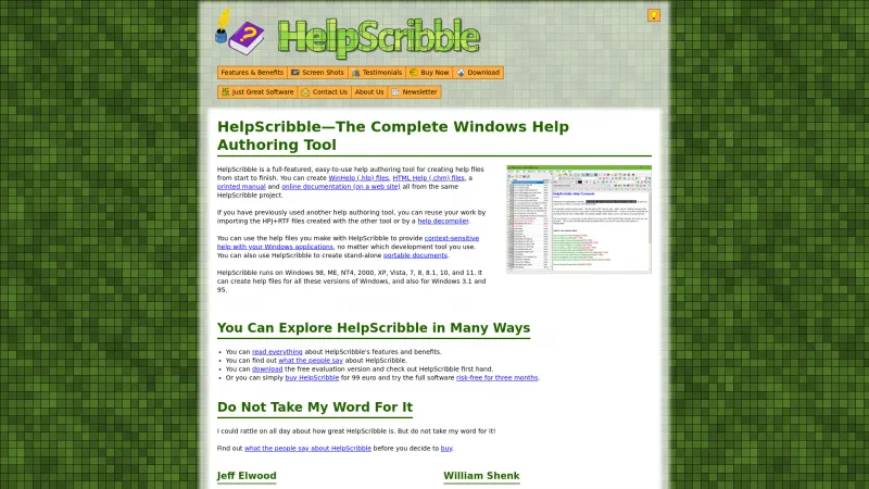 Homepage of HelpScribble