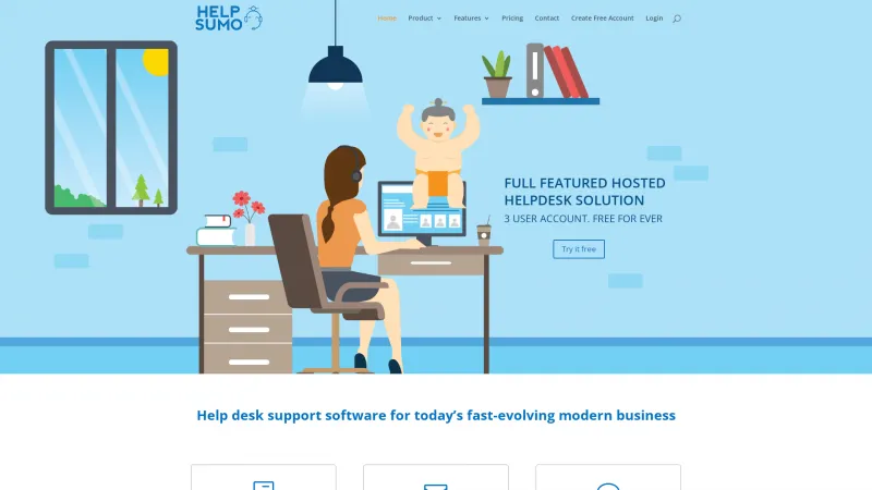 Homepage of Help Sumo