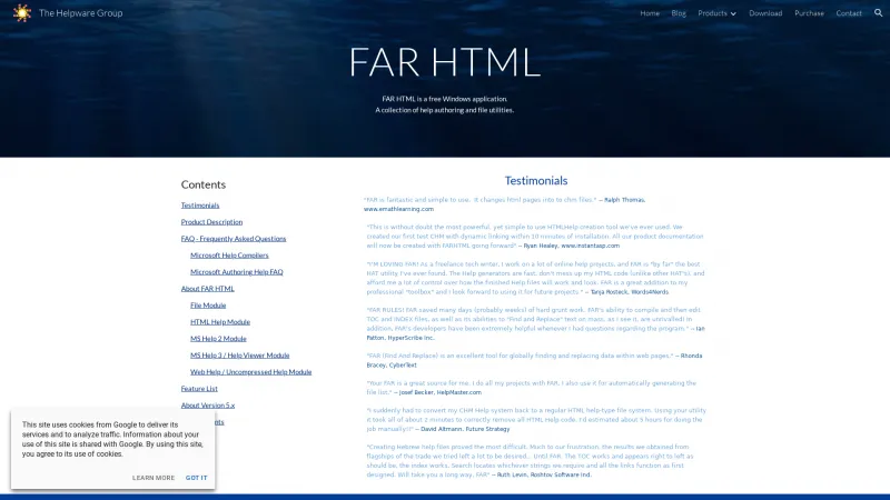 Homepage of FAR HTML