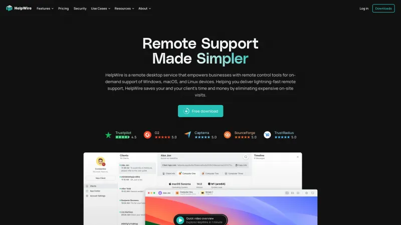 Homepage of HelpWire