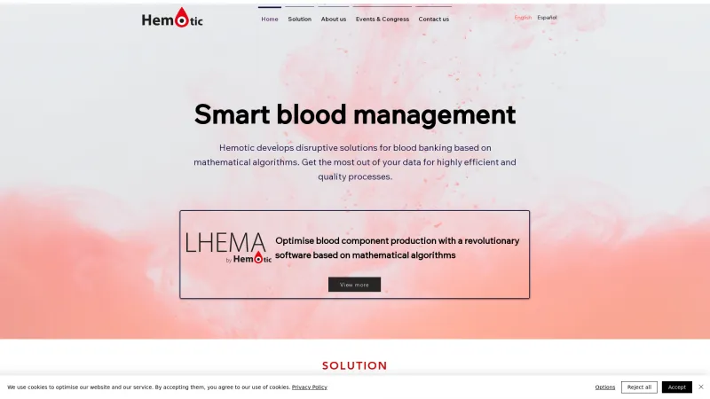 Homepage of Hemotic