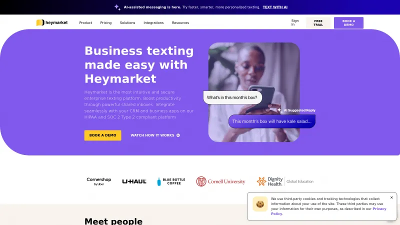 Homepage of Heymarket