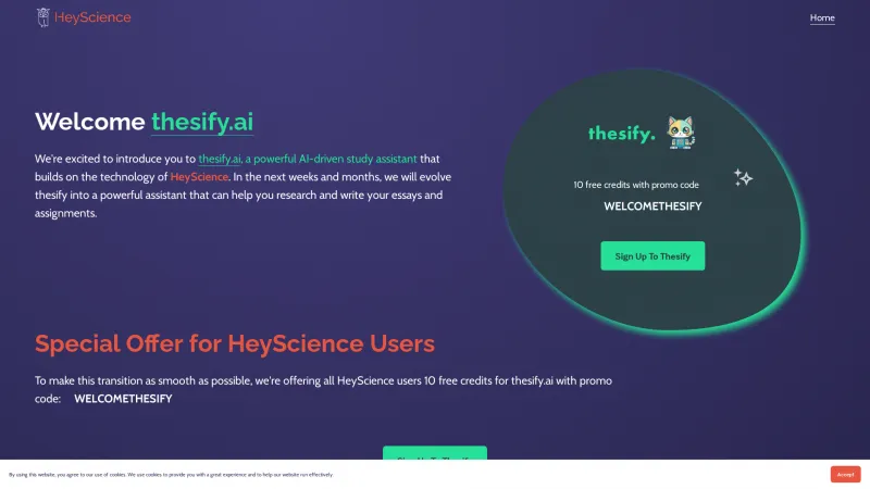 Homepage of HeyScience