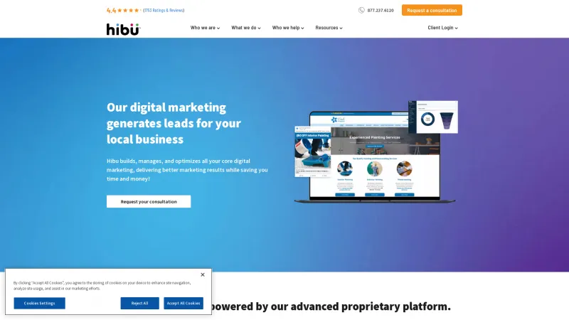 Homepage of Hibu