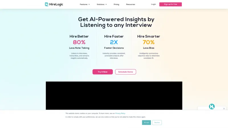 Homepage of HireLogic