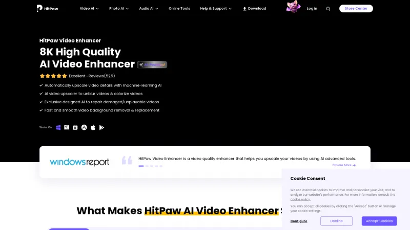 Homepage of HitPaw Video Enhancer