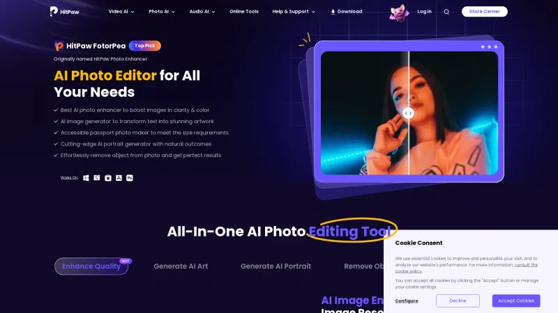 Homepage of HitPaw Photo AI