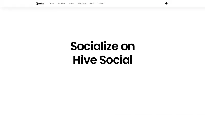 Homepage of Hive Social