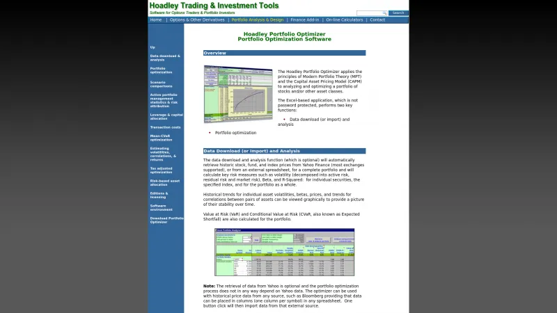 Homepage of Hoadley Portfolio Optimizer