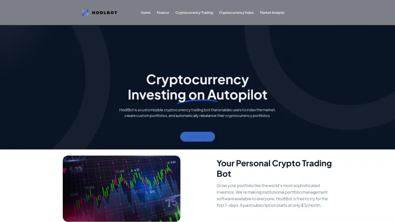 Homepage of HodlBot