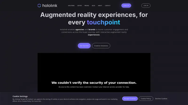 Homepage of Hololink