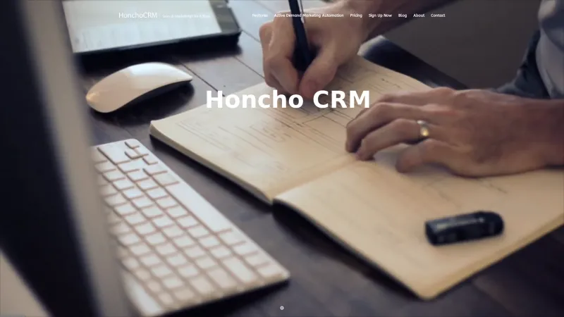 Homepage of Honcho CRM