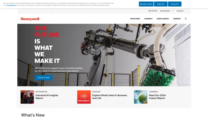 Homepage of Honeywell Instant Alert