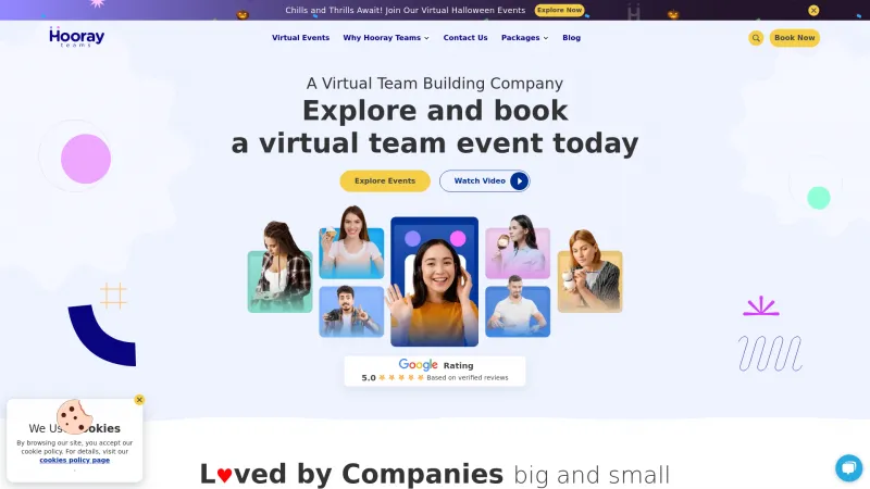 Homepage of Hooray Teams