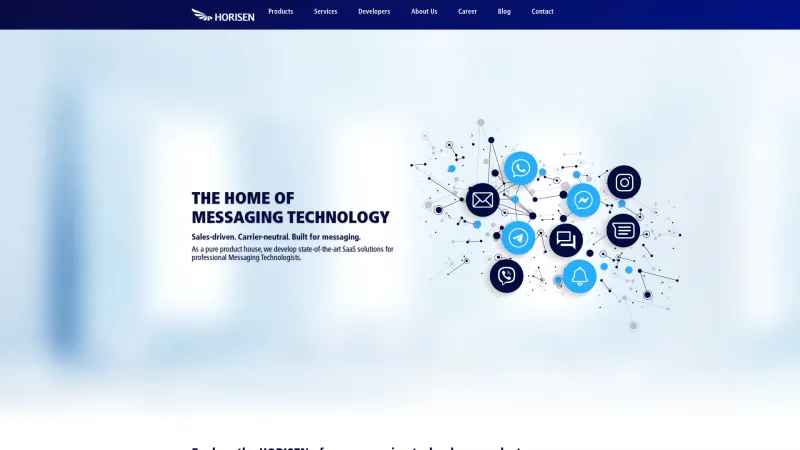 Homepage of HORISEN Business Messenger