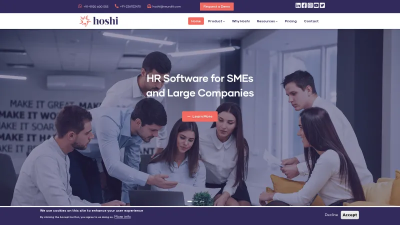 Homepage of Hoshi HRMS