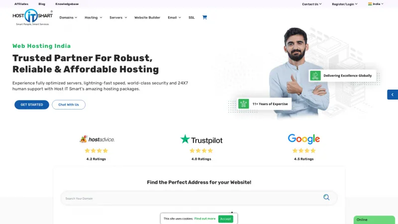 Homepage of Host IT Smart