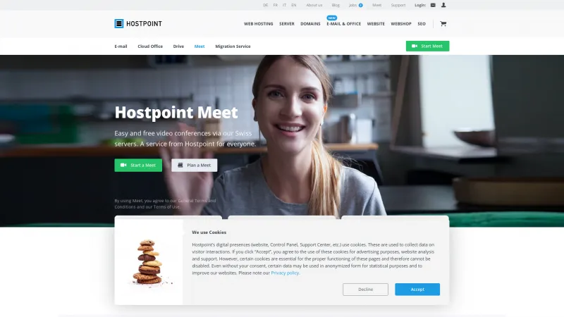 Homepage of Hostpoint Meet