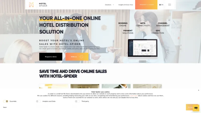 Homepage of Hotel Spider