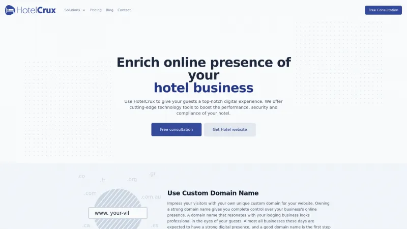 Homepage of Hotel Crux