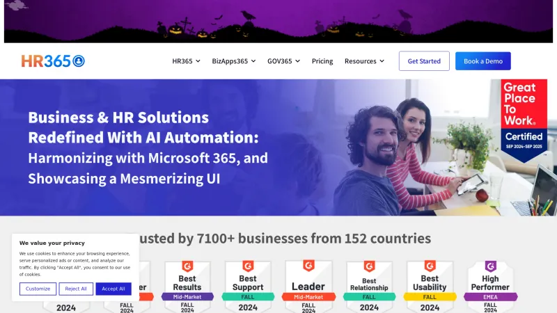 Homepage of HR365