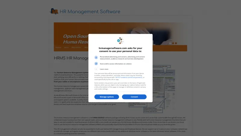 Homepage of HR Management System